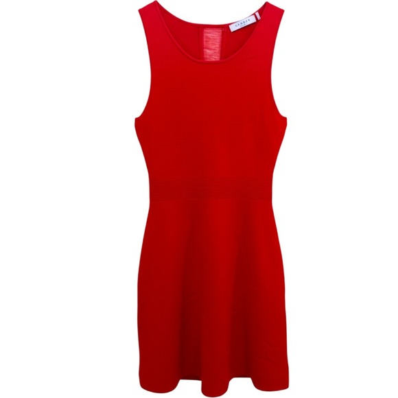 Sandro Dresses & Skirts - Sandro Paris Red Sleeveless Fit and Flare Knit Dress Open Back Detail‎ Size 2